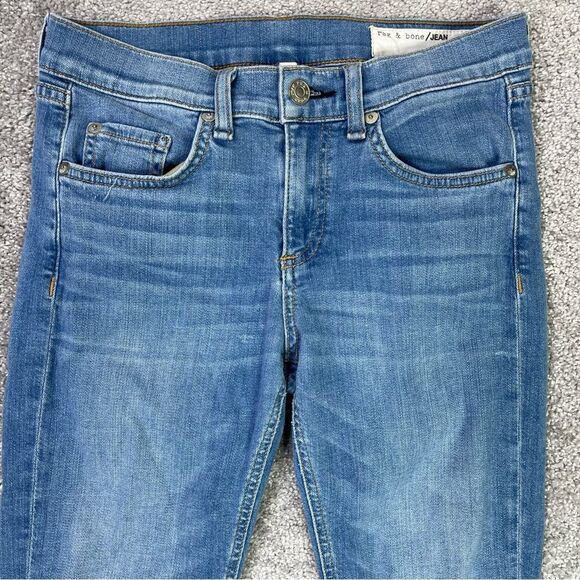 Rag & Bone Capri Jeans Women’s 26 Blue Skinny Low Rise Medium Wash Denim Stretch - Picture 2 of 14